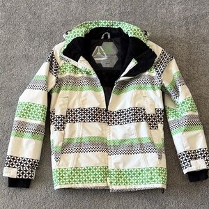 Women’s Green & White Patterned Winter Jacket